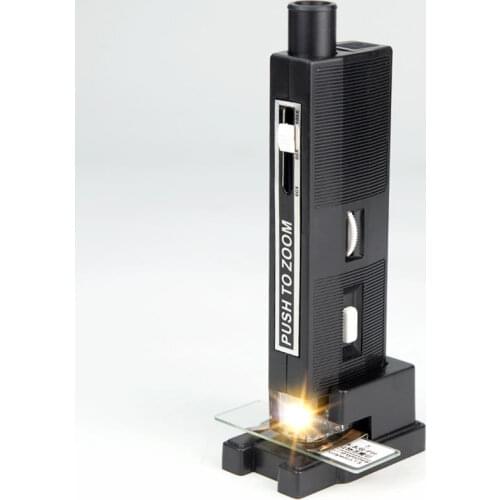 60X-100X Illuminated Zoom Pocket Microscope Watch Magnifying Glass With Stage