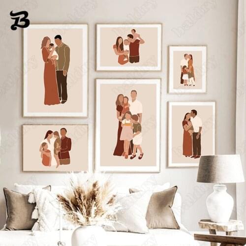 Canvas Painting Kids Room Family Art Fathers Love Wall Art Canvas Figure Posters and Prints Wall Pictures for Kids Room Decor