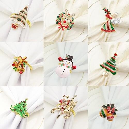 Restaurant Christmas Tree Napkin Ring Decoration Elk Angel Christmas Tree Metal Napkin Ring Holiday Home Napkin Ring Decoration