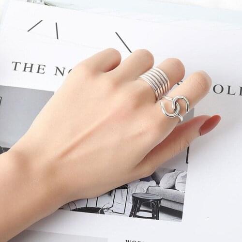 KOFSAC Fashion 925 Sterling Silver Ring For Women Anniversary Jewelry Twining Line S letter Ring Chic Girl Party Accessories
