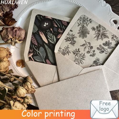 10Pcs/lot Linen Textured Paper Natural Grass Wood Lining Pattern Gift Card Envelope Cover