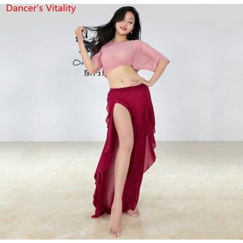 Belly Dance Costume Female Adult Sexy Tulle Top Performance Clothes Suit New Profession Practice Pants Clothing Summer