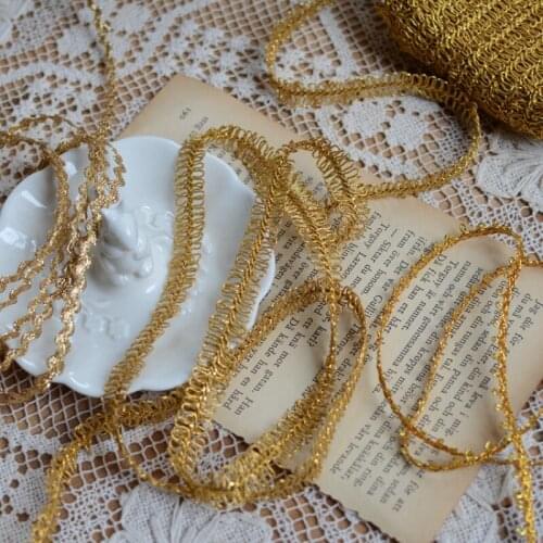 Hot selling lace accessories/dress accessories Golden gold ribbon lace