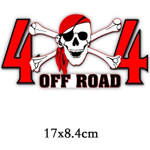 Fashion 4x4 Off Road Skull Colorful Car Sticker Funny Stickers Styling Removable Sunscreen Waterproof Cover Scratches 17x8.4cm