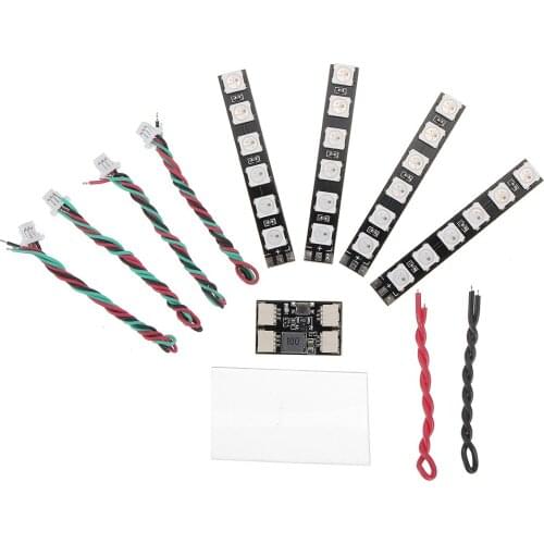 JHEMCU WS2812 LED Set 2-6S 4PCS 6 Lamp Beads LED Board with Control Module for RC FPV Racing Freestyle Drones Night Flying