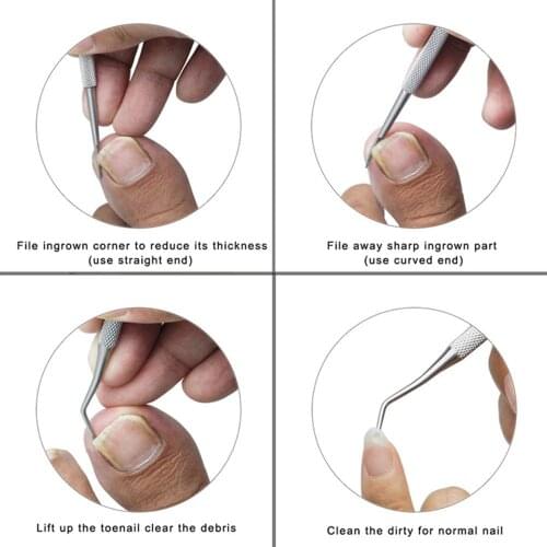 Stainless Steel Toenail Scissors Pedicure Easy Use W / Ingrown Toenail Fichi
