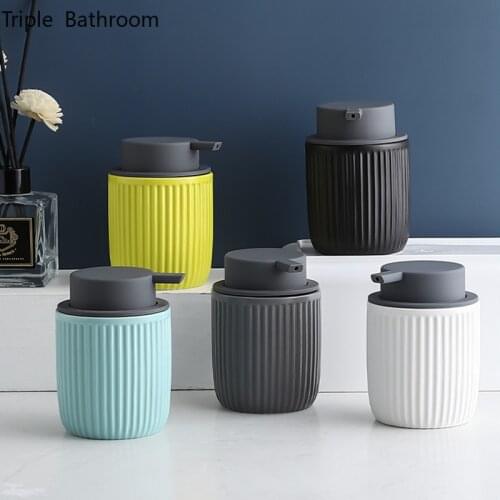 Nordic Shampoo Dispenser Ceramics Sanitizer Bottles Soap Liquid Bottle Container Wristband Hand Dispenser Bathroom Supplies