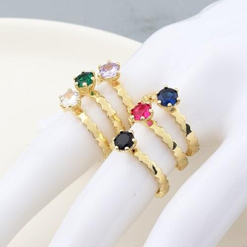 Wedding Engagement Ring Luxury Rainbow Crystal Ring for Women AAA Candy Cubic Zirconia Ring 2021 Trend Female Love Jewelry