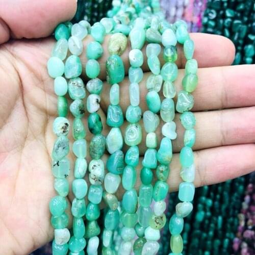 Wholesale 3strings of 15.5" Natural Chrysoprase Beads 6-8mm nugget stone loose chip beads for jewelry making