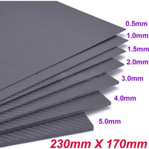 230mm x 170mm 3k Carbon fiber Plate Panel 0.5mm 1mm 1.5mm 2mm 3mm 4mm 5mm Full Carbon Fiber Plate Panel Sheet for RC FPV Drone