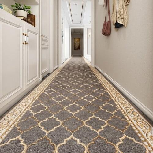 Simple Grey Long Corridor Carpet Hotel Hallway Aisle Rug Home Office Stair Carpet Bedroom Kitchen Floor Mat Decorative Entrance