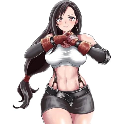 Sexy Anime Girl Tifa Computer Games ！ Removable colored car stickers for volkswagen bmw e46 bmw e90 passat b6 car sticker automobile car accessories
