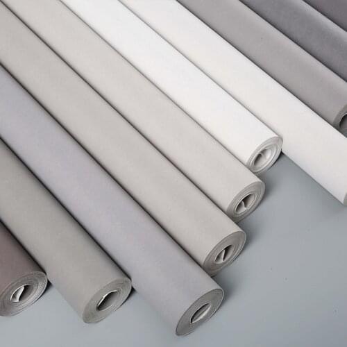 Modern Minimalist Nordic Style Gray Non-Woven Wallpaper Household Solid Color Light Gray Living Room Bedroomr Gray Series