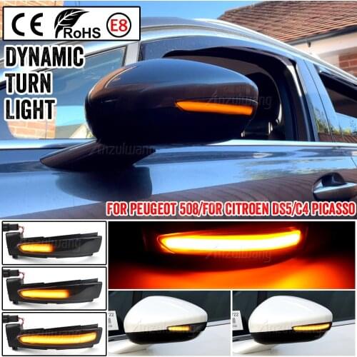 LED Dynamic Turn Signal Light For Peugeot 508 SW Flashing Indicator Sequential Blinker Lamp For Citroen DS5 C4 Grand Picasso II