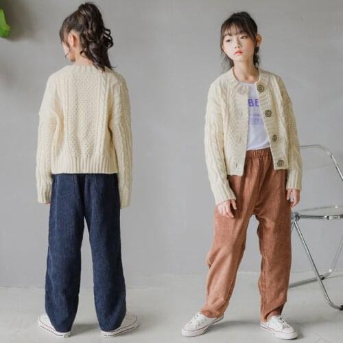 Teenage Girls Sweater 2020 New Autumn Kids Girls Cardigan Children Long-Sleeved Button Cardigan Fashion Knitting Cardigan,#1078
