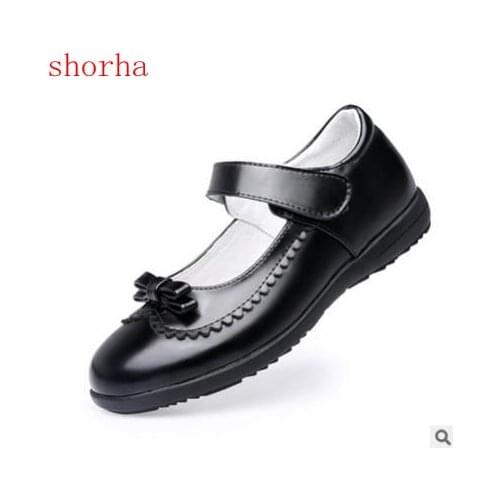 Children Girl Student Shoes School Black Leather Shoes Girls Fashion Princess Shoes Kids Classic Glowing Uniforms Sinlge Shoes