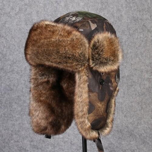 Outdoor Men Women Hunting Coldproof Camo Thick Cap Sports Camping Hiking Winter Warm Protective Ear Flaps Male Lady Cotton Hat