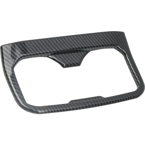 Rear Water Cup Holder Cover Trim Carbon Fiber Style ABS Fit for Toyota Tacoma 2016 2017 2018 2019 2020