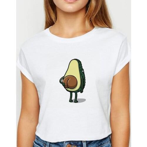 New T-shirt Female Avocado Womens shirt Retro ropa mujer Cheap Spring Summer Tshirt Persionalized Streetwear O-Neck T-shirts