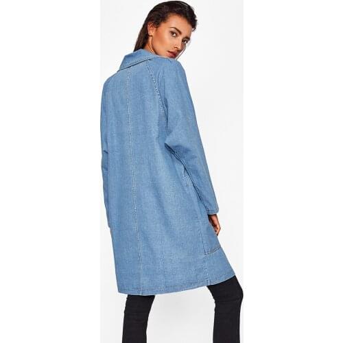Plus size trench coat women loose abrigo mujer 2020 european fashion long sleeve Lady Blue Winddbreaker Female Overcoat