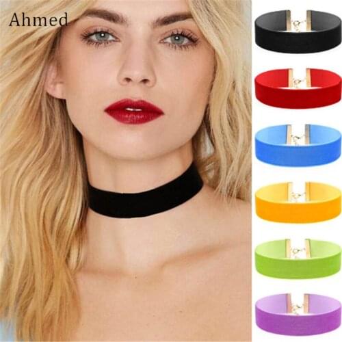 Ahmed Retro Personality Gothic Velvet Necklace For Women New Charm Simple Punk Sex Lady Collar Bijoux Fashion Jewelry