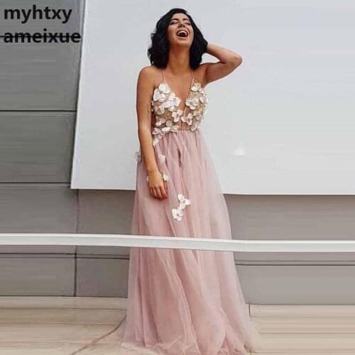 Sexy Flowers Cheap Wedding Dress 2020 Pink Spaghetti Straps A-line Bridal Gown Illusion Vestido De Noiva China Gowns Spitze