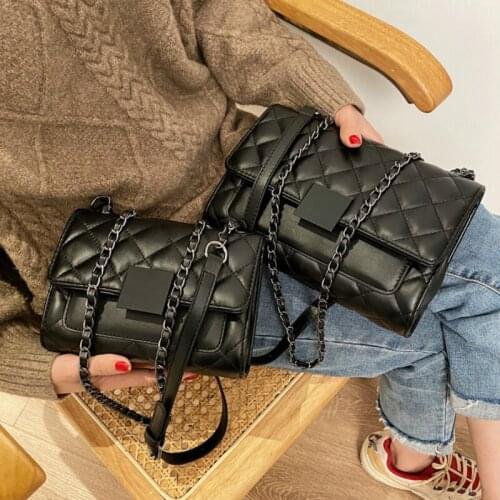 Winter Black Quilted Retro Crossbody Bag Womens Bag 2020 New Fashion All-Match Simple Shoulder Bag Tote Bag