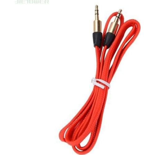 1M Nylon Fabric Braided flat noodle Aux cable Accessory Bundles for iPhone 6 5 Samsung 1000pcs/lot