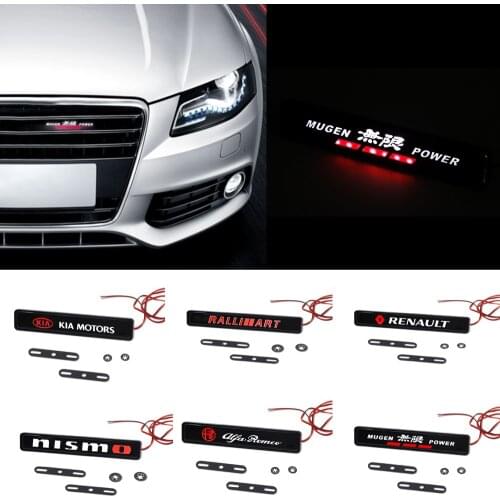 1pcs Chrome Front Hood Grille Light for VW Volkswagen R Line Scirocco Bora Golf Passat Sharan Amarok CC BMW Audi Benz AMG Ford