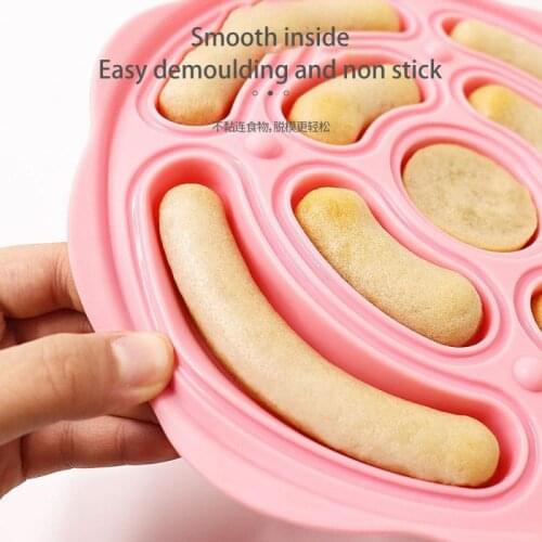 1pc 9 Hole Sausage Maker Mold Non Stick Silicone DIY Hot Dog Mould Reusable Mold Baby Food Supplement Sausage Maker Mold