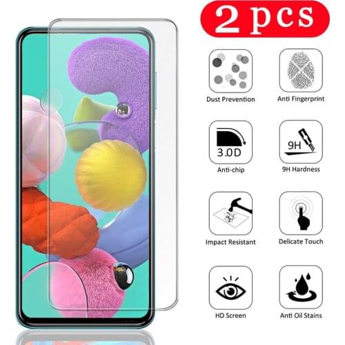 2Pcs for Samsung Galaxy A01 A11 A21 A21S A31 A41 A51 A50 A60 A71 A80 A91 tempered glass phone screen protector protective film