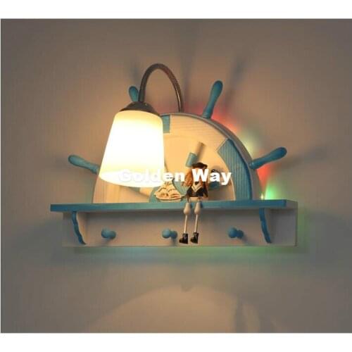 White Blue Modern Creative Children Wall Lamp Room Lighting Wall Lamp Bedroom Wall Lamp Cartoon Childrens Wall Lamp Lighting