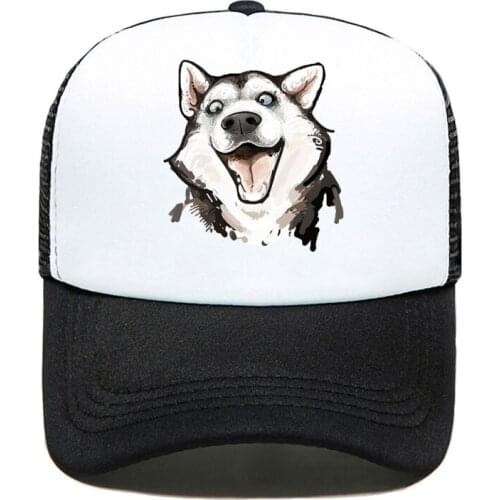 2020 New Dog Erha Husky funny Print Baseball Cap Casual Men Women Parent-child Hats Mesh Visor Outdoor Adjustable Sun Hat