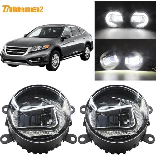 Buildreamen2 2 In 1 Car LED Projector Fog Light + Daytime Running Lamp DRL White H11 12V For Honda Crosstour 2013 2014 2015