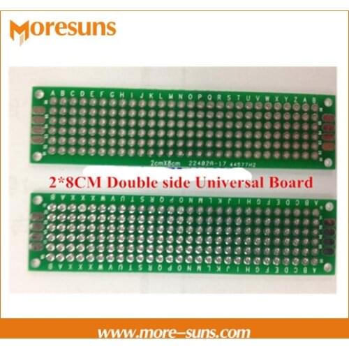 Fast Free ship 100pcs/lot 2*8CM Double side Universal Board Universal circuit board test PCB perforated plate PCB Board