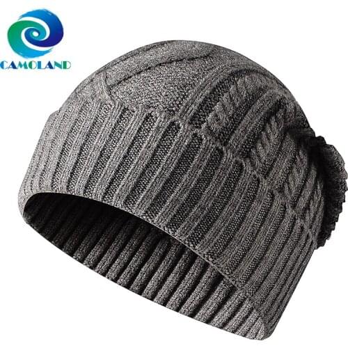 CAMOLAND Skullies Beanies Hat For Men Knitted Hat Women Gorras Baggy Warm Soft Bonnet Hats Autumn Outdoor Sports Hedging Caps