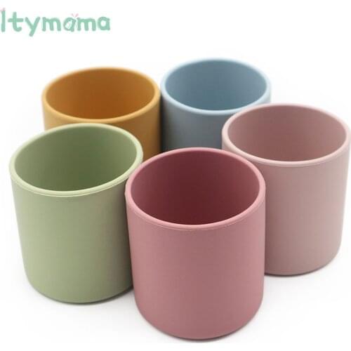 Baby Learn To Drink Cup Drinkware Silicone Cups For Toddlers Kids LeakProof Child Water Cup Bottle Silicone Coloured Portable