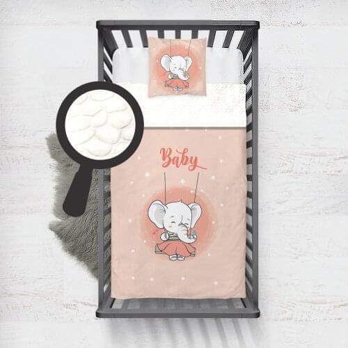 Kids Minky Blanket Super Soft and Warm Baby Blankets Children for Couch and Bed Orange Baby Elephant Model 144