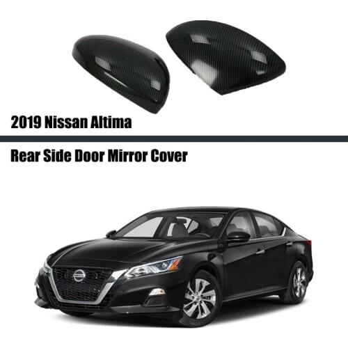For Nissan Altima 2019 2020 Carbon Fiber Side Door Rear View Mirror Cover Trim Cap Molding Garnish Overlay 2pcs Car Accessories