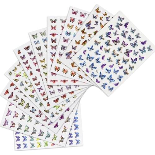 Dropshipping Butterfly Nail Stickers Manicure Simulation Bronzing Laser Butterfly Nail Art Decoration DIY Stickers for Nails