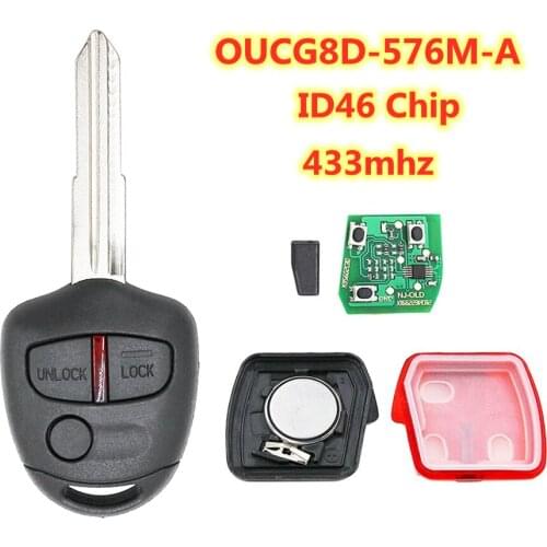 G8D-576M-A 3 Button remote key for M-itsubishi Lancer 433MHz with PCF7936 ID46 chip MIT11 Right blank key