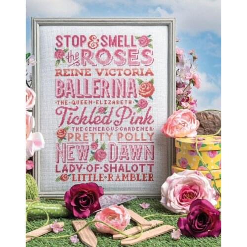 Cross stitch Handmade 14CT Counted Canvas DIY,Cross-stitch kits,Embroidery -rose flower letters 32-43