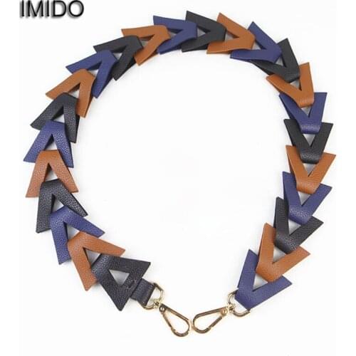 IMIDO Wholesale price Women replacement straps leather shoulder belt bag handles handbags knit accessories parts for bags STP007