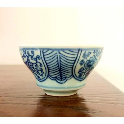 Ceramic Archaistic Teacup Plantains and Flowers Teacup Chinese Banana Teacup Retro Style Tea Set