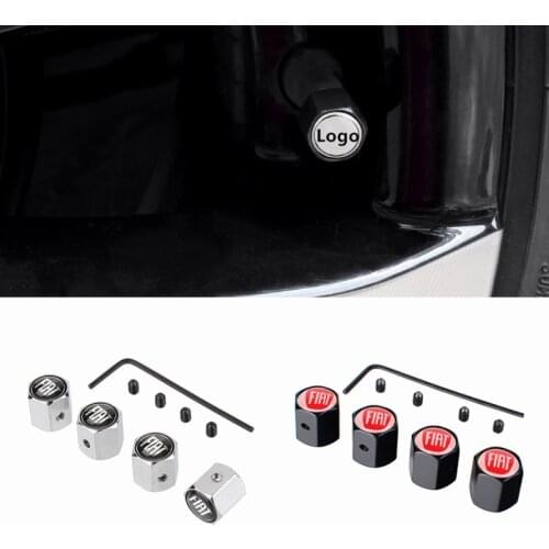 Car Wheel Tire Valve Caps Air Cover for Fiat 500 500c Aegea Doblo Panda Uno Palio Anti-Theft Tire Valve Caps Wheels Accessories