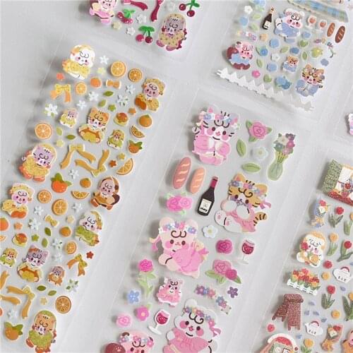 Korean Ins Kawaii Laser Shiny Sticker DIY Scrapbooking Idol Card DIY Diary Album Collage Material Stationery Decorative Stickers