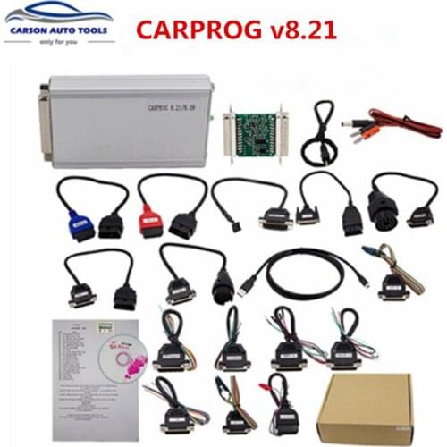 Best Quality Carprog V8.21 Online Version Car Prog with keygen ECU Chip Tunning Repair Tool with All 21 Adapters Diagnostic Tool