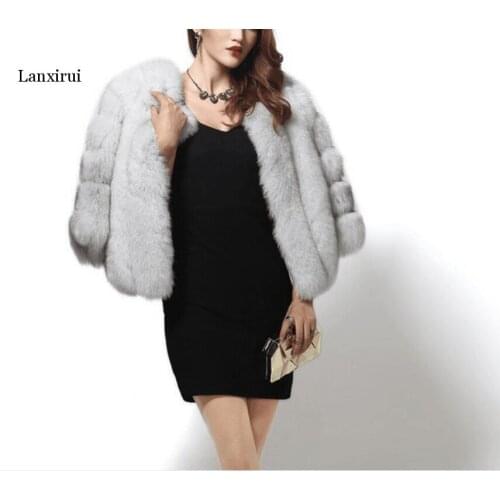 Fashion Women Luxury Faux Fox Fur Coat Women Plus Size Winter Coat Thick Warm Fake Fur Jacket Coats chaqueta mujer
