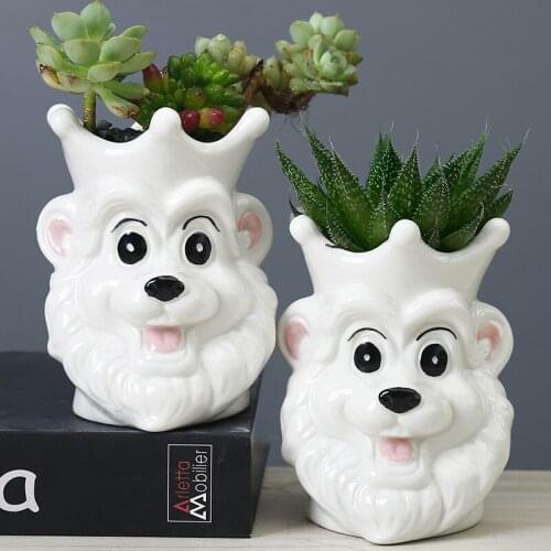 Cartoon Ceramic Flowerpot Personality Fleshy Flower Pot Creative Home Gardening Plant Pot Ornament Home Decoration Accessories