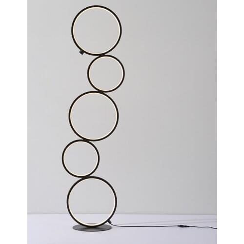 Nordic Led Ring Touch Switch Floor Lamp, Living Room Decoration Floor Light, Hotel Bedroom Bedside Indoor Standing Lighting Lamp
